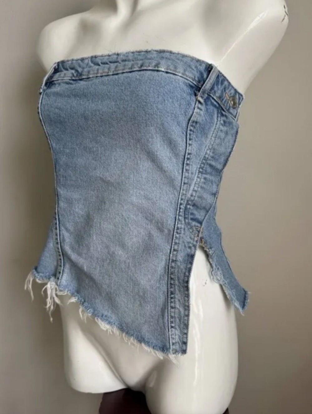 Zara Light Blue Womens Denim Corset